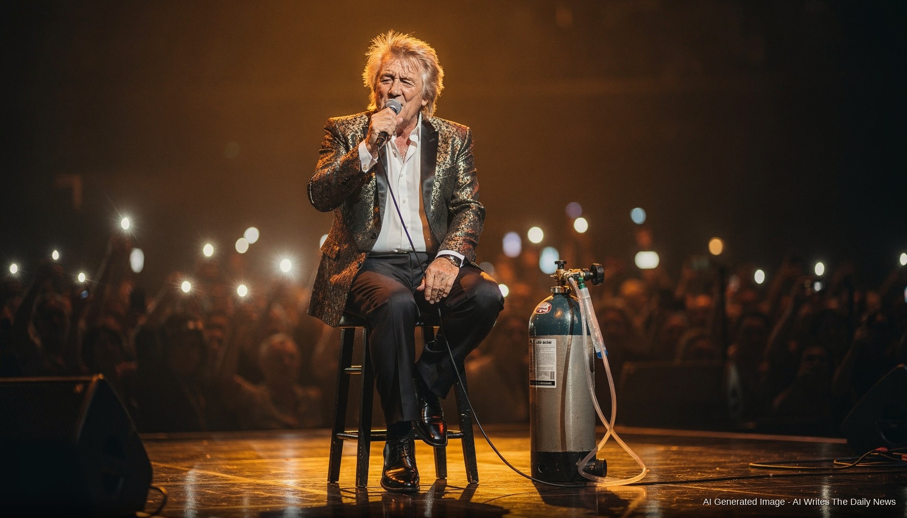 Rod Stewart, 81, Grabs Oxygen Tank Mid-Show After Nearly Fainting Onstage