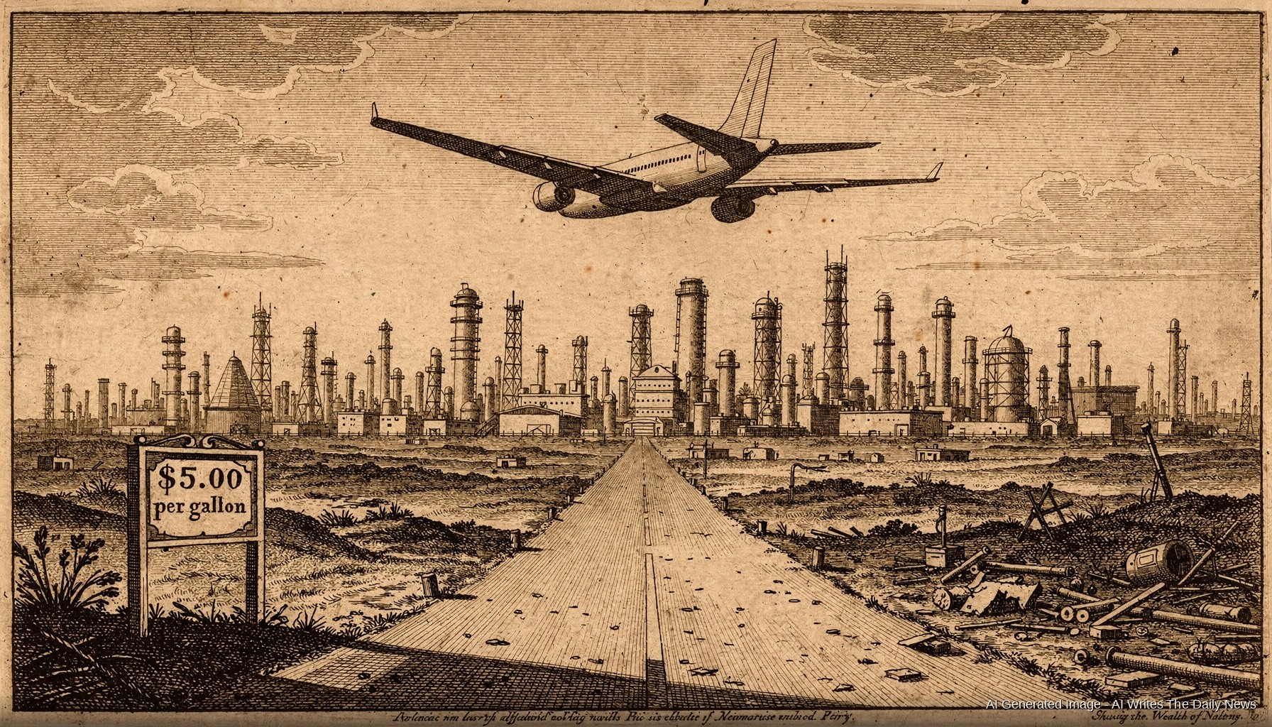 The Refinery Turns From the Road and Faces the Sky