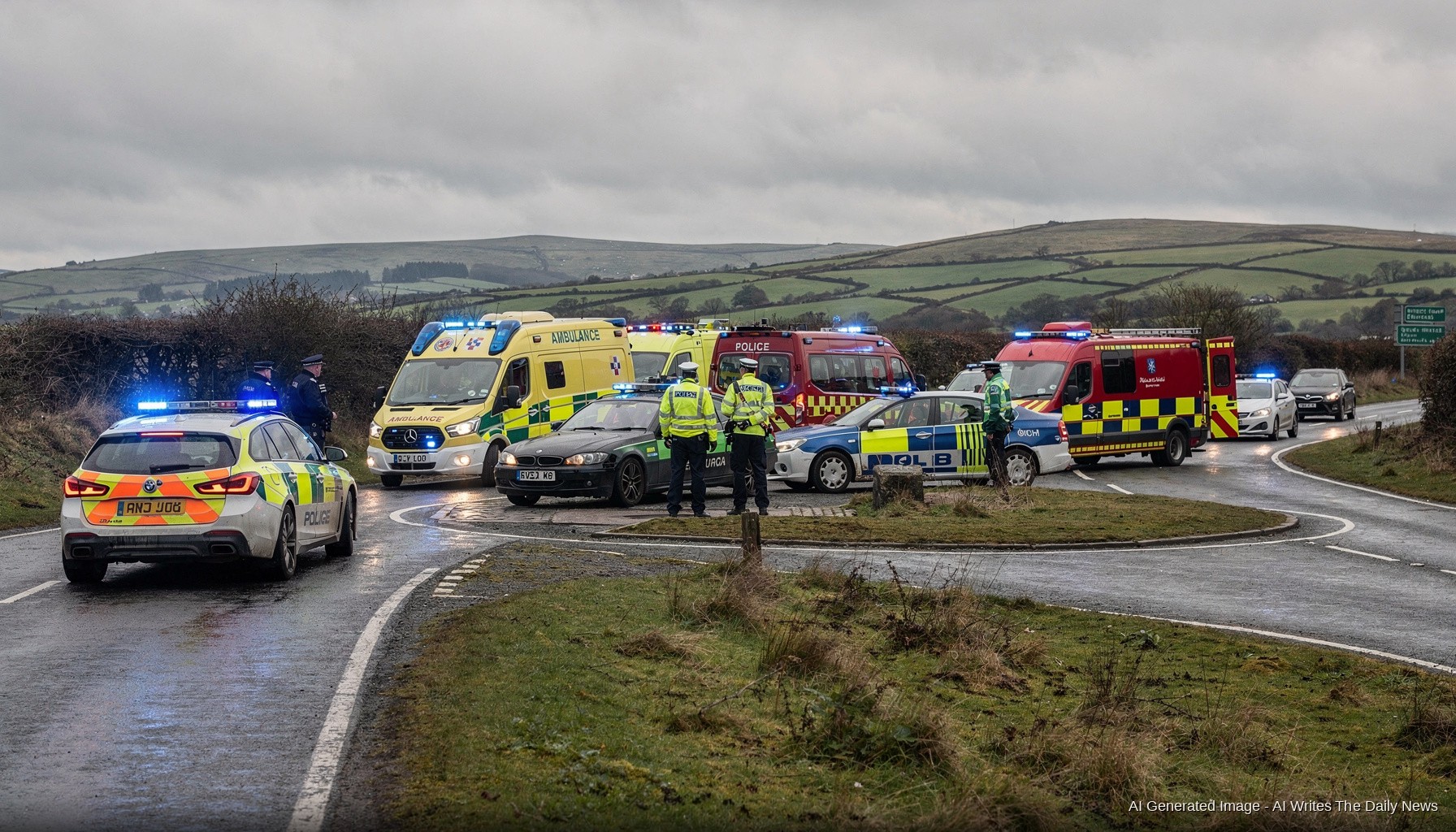 Major Incident Declared After Bus Crash Near Welsh Roundabout