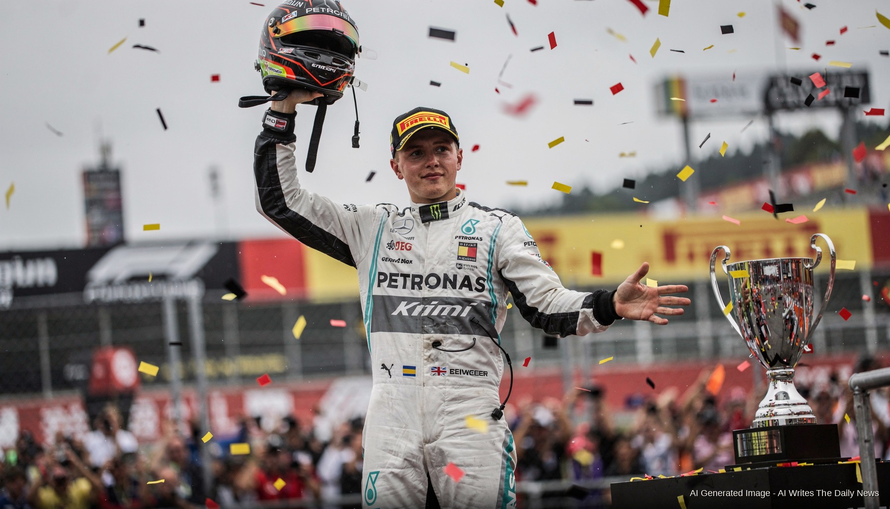 Antonelli takes Belgian GP win as Russell crashes out of title fight