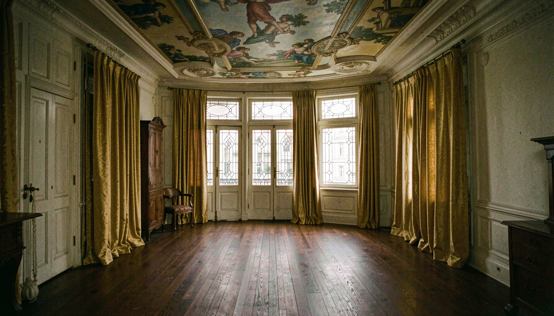 West Village Walk-Up Contains Teddy Roosevelt's Gold Silk Curtains